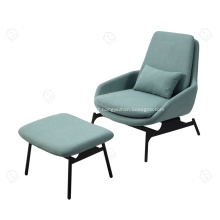 Cadeiras de linho de linho de linho de couro falso e apoio de pé